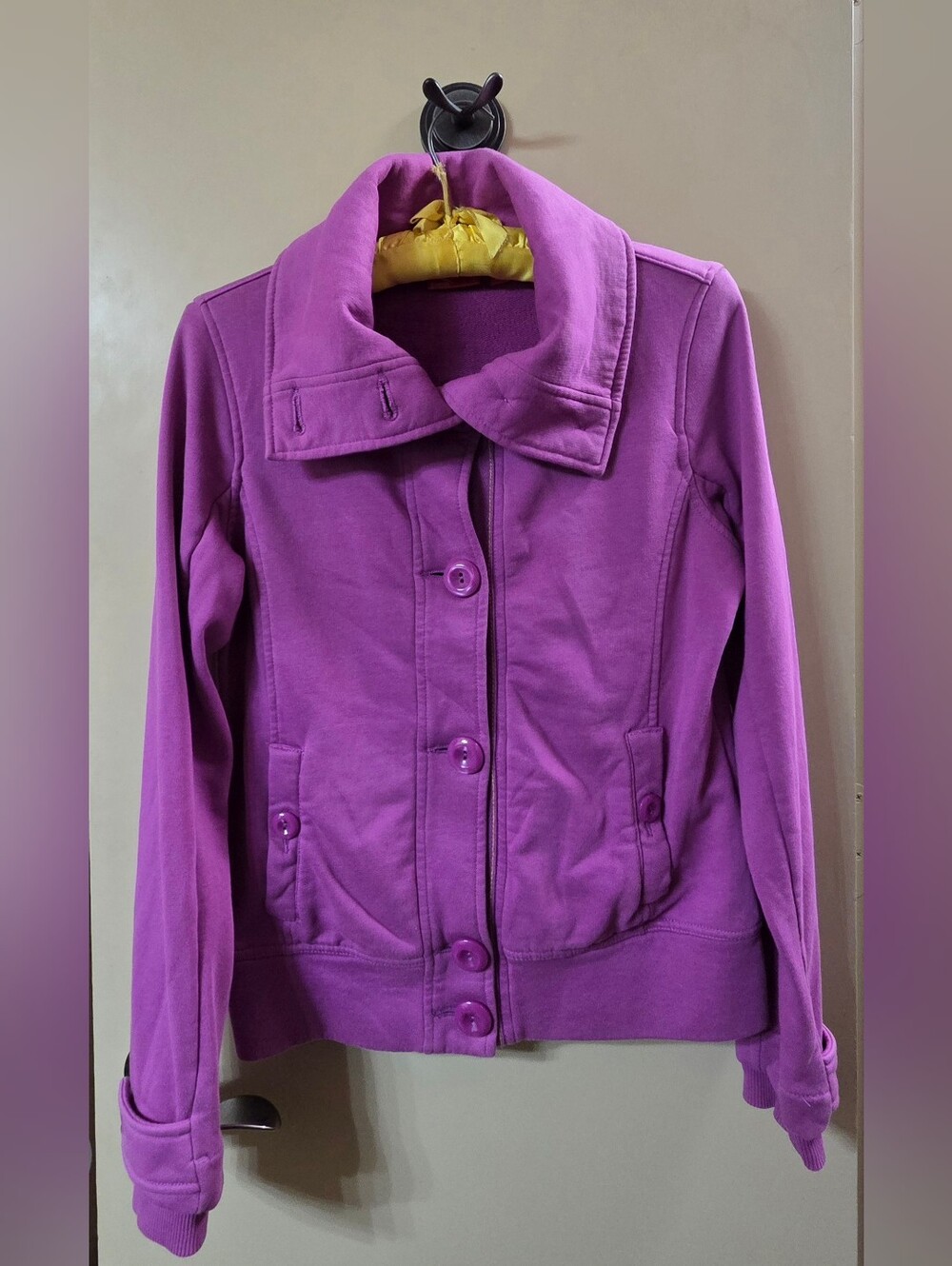 Vintage Puma Purple Button-Up Bomber Jacket